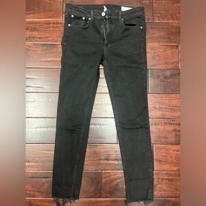Rag and Bone skinny raw edge black jeans